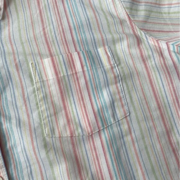 Cabin Creek Wrinkle Free Stain Release Button Up Stripe Shirt 14P Vintage - Picture 4 of 6